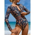 thumbnail image 4 of Asoul Long Sleeve Cut Out Swimsuits for Womens - One Piece Tummy Control, UPF 50+ Bathing Suit - Rash Guard, Zipper Swimwear, 4 of 5