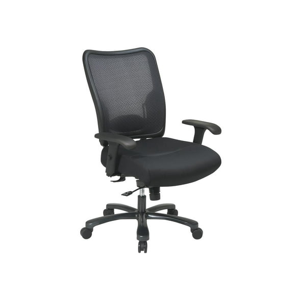 SPACE Seating Double Air Grid Big and Tall Back and Black Mesh Seat Ergonomic Chair