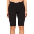 thumbnail image 3 of 2 Pack Women's Knee Length Bermuda Shorts Pull On Elastic Waist Stretch Fit Side Slit Size S-3XL Plus  Size  Available, 3 of 5