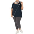 thumbnail image 3 of Terra & Sky Women's Plus Size Scoop Neck Shirred T-Shirt, 3 of 7