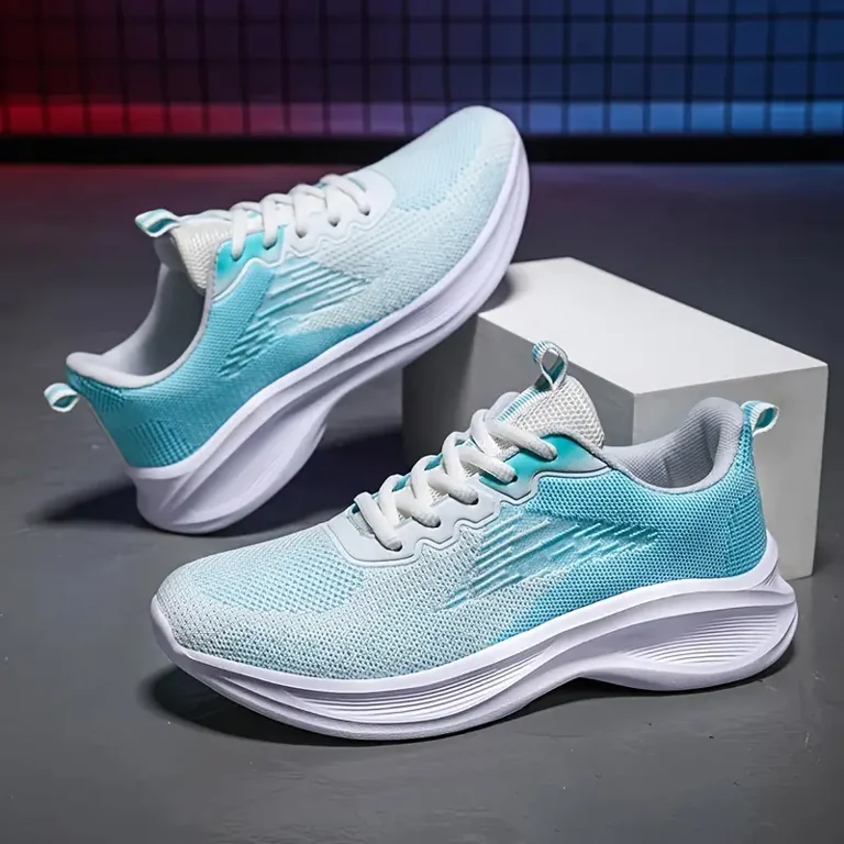 Women s Ombre Color Knit Lightweight Soft soled Sneakers Breathable Mesh Lace Up Jogging Shoes Women s Footwear Walmart