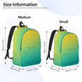 thumbnail image 2 of Disketp Teal To Yellow Gradient print Canvas Backpack Lightweight Travel Daypack Student Rucksack Laptop Backpack-Small, 2 of 5