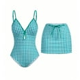 thumbnail image 2 of Blmnix Swimsuits for Women Two Piece Swimsuit Swim Skirts Bathing Suit Green Sweetheart Swimsuit with Skirt,S, 2 of 9