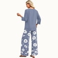 thumbnail image 6 of Two Piece Sets for Women Lounge 3/4 Length Sleeve Womens Tops Graphic Pants Summer Outfits Sky Blue L, 6 of 6