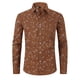 thumbnail image 1 of Blusa y camisa de manga larga con cuello vuelto para hombre, blusa informal a la moda con estampado a cuadros, blusa de manga larga con botones y cuello vuelto para hombre, 1 of 2