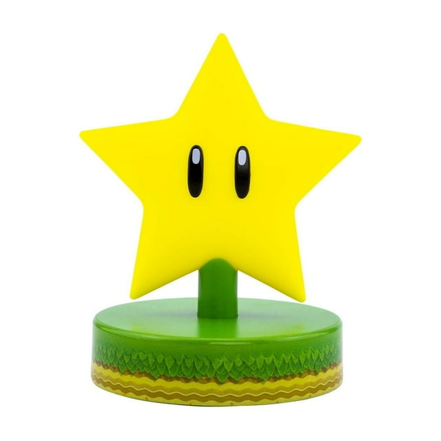 Luz Nocturna Paladone Mario Super Star amarillo Icono 3D para Colección Oficial de Nintendo