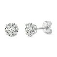 thumbnail image 4 of Tilo Jewelry 14K White Gold Solitaire Round CZ Stud Post Earrings with Secure Screw-backs | 5mm | Classic Everyday Earrings | Women, Men, Unisex, 4 of 12