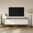 thumbnail image 3 of Boyel Living Modern TV Stand for Up to 80" TV, 4 Door Sideboard Buffet Cabinet TV Media Stand with Storage Cabinet for Living Room, Bedroom, White, 3 of 10