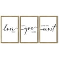 thumbnail image 2 of SHENIFY Love You More I Love You Most Minimalist Bedroom Wall Art 16x24in3pcs Natural Framed Valentines Wedding Couple Gift Hanging Decoration, 2 of 5