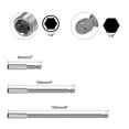 thumbnail image 2 of Uxcell 3 Sizes Magnetic Drill Bit Extension Set 1/4" Shank 1/4" Socket  Bit Extenders, 2 of 5