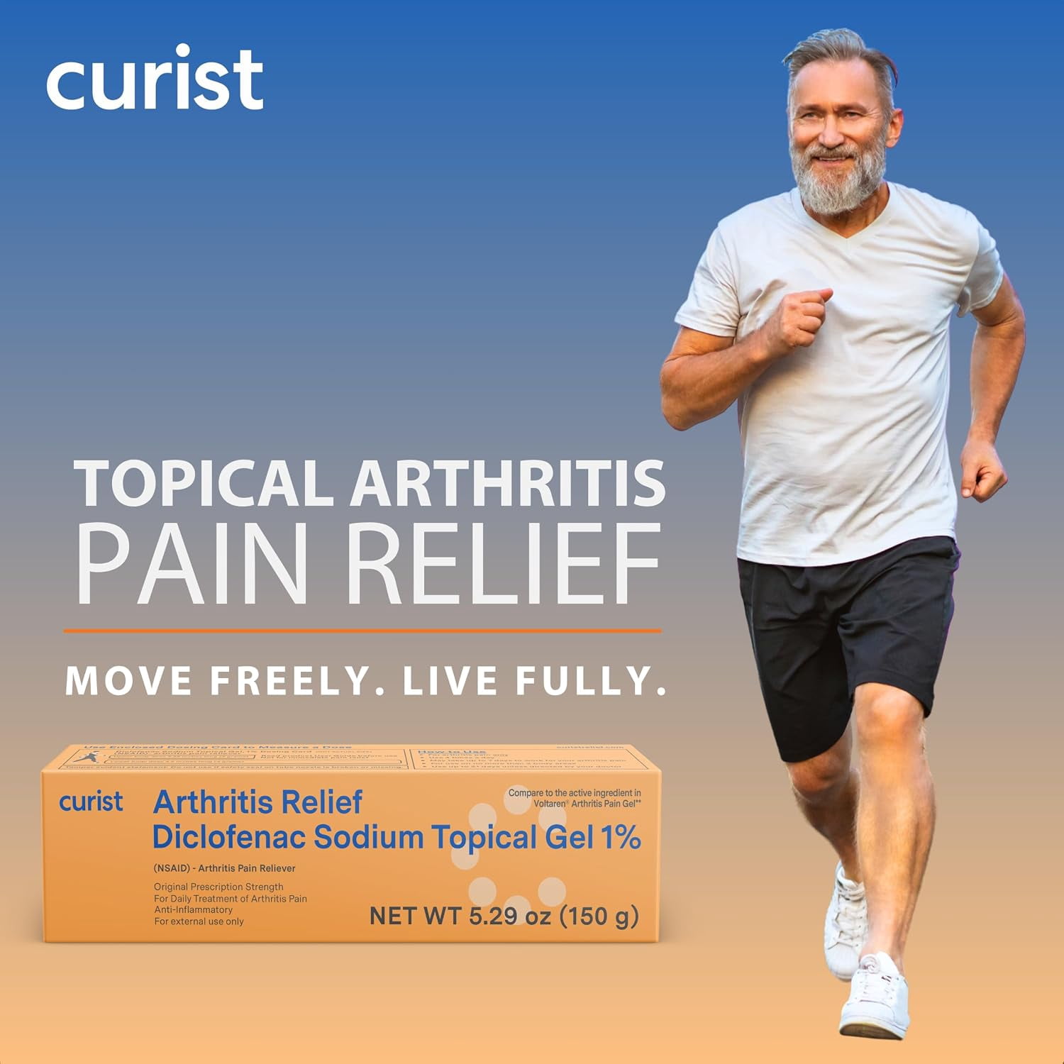 Curist Diclofenac Sodium Topical Gel 1% 5.29 oz (150 g) Arthritis Relief Diclofenac Cream 1% OTC