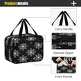 thumbnail image 4 of Travel Hanging Toiletry Bag with 4 Zipped Compartments Waterproof Makeup Accessories Spacious Cosmetic Bag Black and White Lace Pattern Medium, 4 of 9
