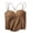 Coffee, variant on dazeni Bulit in Bra Tank Tops for Women Double Lined Padded Cami Scoop Neck Spaghetti Straps Basic Undershirts Black Free Size