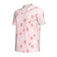 thumbnail image 3 of Daiia Rabbit And Peach Pattern Men’s Polo Shirts,Solid Deck Shirt,Classic Fit, Breathable Cotton Polo for Casual and Sport Wear-Medium, 3 of 9