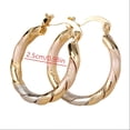 thumbnail image 3 of KaiXunRui Retro Hoop Earrings Stylish Round Mixed Tone Statement Hoop Earrings B, 3 of 7