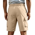 thumbnail image 4 of CCRFTGI Cargo Shorts for men Drawstring Stretch Elastic Waist Casual Work Short with Pockets Khaki M, 4 of 6