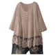 thumbnail image 2 of MKLEKYY Camisetas Mujer Blusa Vintage De Encaje De Tres Cuartos Con Cuello En V Para Mujer, Talla Grande Talla XXXXXL, 2 of 3