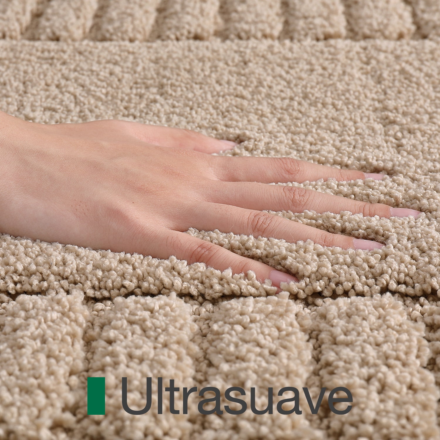 FRABE Bathroom Rugs Non Slip with Rubber Backing, Extra Soft Plush Microfiber Bath Rug Absorbent, Machine Washable Bath Mat Quick Dry for Tub, Shower, Hotel, Beige, 20"x32"