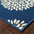 thumbnail image 2 of 2' X 4' Blue Floral Stain Resistant Indoor Outdoor Area Rug - 6' x 7', 2 of 5