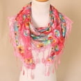 thumbnail image 2 of Nochalofo Scarf for Women Lace Tassel Floral Multicolor Print Hollow Scarf Shawl Wraps Scarves Fone Size, 2 of 3