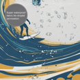 thumbnail image 3 of Man Surfing Shower Curtain 72X72In For Bathroom, Waterproof Fabric Quick Dry Soft Decoration Set, 3 of 5