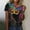 A_ Multicolor, variant on Short Sleeve Round Neck T-Shirt Women's Casual Fashion Printed Top Lightweight Soft Breathable Fabric Daily Wear Perfect for Shopping Dating Outdoor Activities Multicolor S