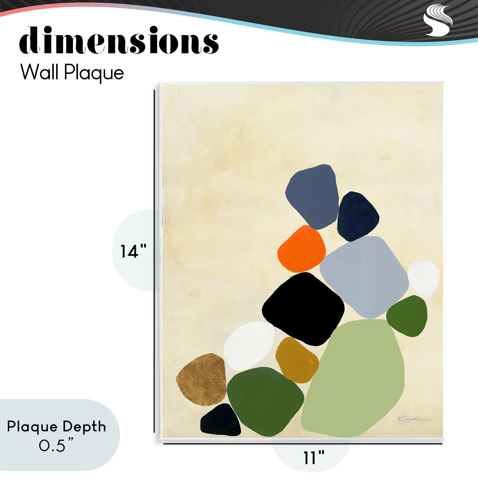 Stupell Industries Cluster of Minimal Pebbles Wall Plaque Art, design by Ruth Fromstein