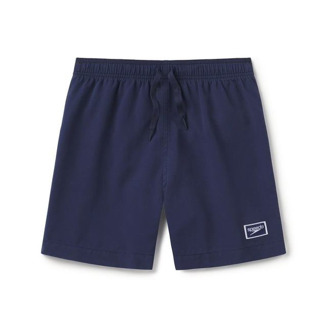Speedo Boy's UV Protection Swim Trunk Mid Length Solid Shorts - Peacoat, Size: XL