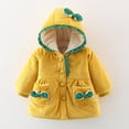 thumbnail image 2 of aDJFDGT Toddler Girls Warm Bowknot Ruffles Coat Jacket Contrast Color Long Sleeve Winter Clothes, 2 of 4