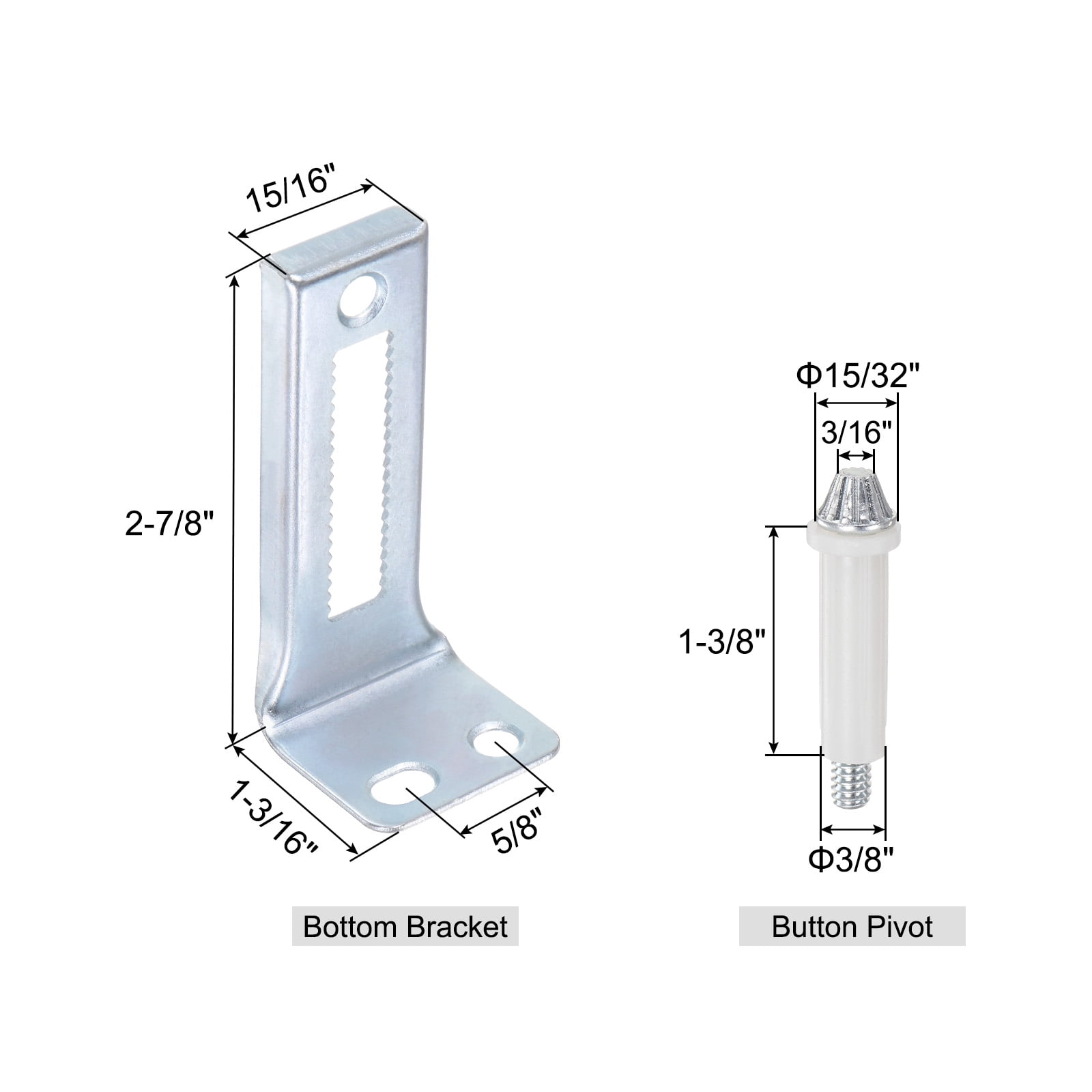 Uxcell 4-Piece Bifold Door Bottom Pivot Kit - Adjustable Steel & Plastic Pivots For Closet, Sliding & Accordion Doors - View #3