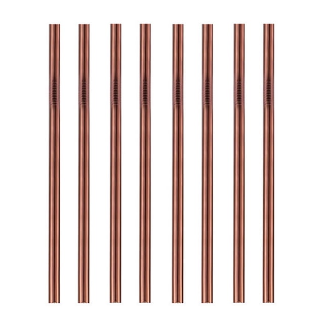 Pajitas de metal, pajitas de acero inoxidable, juego de 8 pajitas reutilizables de arcoíris con cepillo de limpieza para vasos