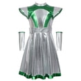 thumbnail image 4 of BRGZLK Girl Alien Costume AI Artificial Intelligence Cosplay Party Sleeveless Round NeckPerformance Costume Dress with Headband Green A 3-4 Years, 4 of 5