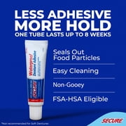 Secure Denture Adhesive Cream, 12-Hour Max Hold, Waterproof Seal - Zinc Free - For Uppers, Lowers & Partials - FSA HSA Approved - Food Grade Ingredients - 1.4 oz (1 Pack)