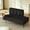 Black, variant on YWEN 55" Inch Width Modern End of Bed Bench, Leather Upholstered Futon Sofa Couch with Back & 360° Swivel Side Table for Small Spaces Living Room, Entryway Ottoman Bench for RV Office