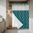 thumbnail image 4 of Dark Green Stripes Line No Hook Shower Curtain with Snap in Liner Country Abstract Art Waves Striped Classic Waterproof Bathroom Shower Curtain with See Through Top Window for Bathtub 60" x 72", 4 of 9