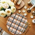 thumbnail image 2 of Orange Black Plaid Round 15 Inch Placemats Set of 6, Farmhouse Orange Black Checkered HeatResistant Non Slip Place Mats for Dining Table, Wipeable Braided Kitchen Table Mats for Housewarming, 2 of 9