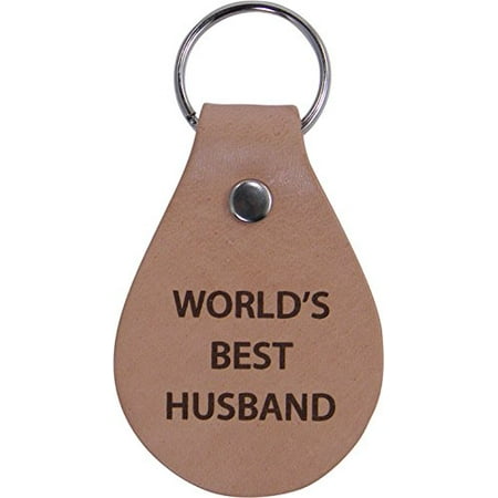 World's Best Husband Leather Key Chain - Great Gift for Father's Day, Valentines Day, Anniversary, Birthday, or Christmas Gift for Husband,