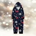 thumbnail image 2 of Hwmodou Family Christmas Pajamas Matching Set Cozy Homewear Snowflake Reindeer Print Hooded Loungewear6 Jammies For Women Men Couples Adult Kids, 2 of 7