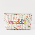 thumbnail image 3 of Personalized Floral Makeup Bag – Custom Rope Embroidery Monogrammed Cosmetic Pouch,A, 3 of 9