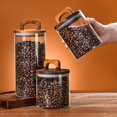 thumbnail image 3 of Transparent Glass Tea Storage Containers, Food Storage Container Canisters with Wooden Airtight Lid and Handle for Serving Tea, Coffee, Honey, 3 of 5
