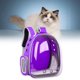 thumbnail image 4 of Gato Mochila Portadores Bolsa Bolso Totalmente transparente Bolsa de transporte Mochila para mascotas para A-Púrpura jinwen Portador de viaje para mascotas, 4 of 8