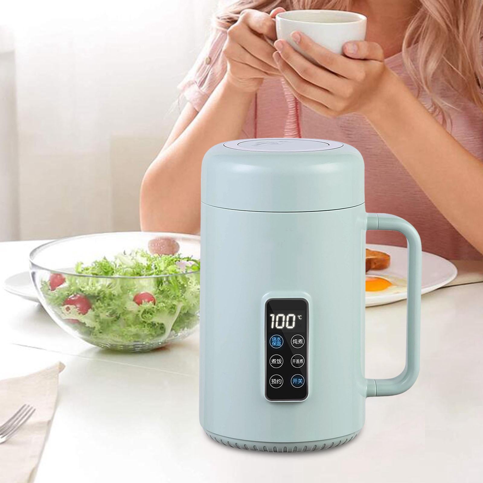 Esquirla Electric Cooker Electric Stewpot Noodles Pasta Heater Cookware Soup Steamer Slow Cooking Pot for Kithcen Restaurant Soup Eggs Green