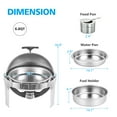 thumbnail image 2 of Homhougo—6.8 QT Roll Top Chafing Dish Buffet Set, Full Size Pan Chafer, Round Stainless Steel Set, for Wedding, Parties, Banquet, Catering Event, 2 Pack, 2 of 7
