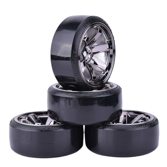 HEVIRGO 4Pcs RC Car Tires High Durability Wear Resistant Eco-friendly Reusable Simple Installation Decorative Plastic 1/10 Drift Car Wheels RC Vehicle Parts RC Car Supplies