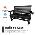 thumbnail image 6 of HDPE Patio Glider with Cupholders, Poly Lumber Weather-Resistant Outdoor Glider Bench, for Patio, Porch, Yard (2-Seater, Black), 6 of 7