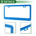 thumbnail image 5 of Unique Bargains License Plate Frame Stainless Steel Car License Plate Frame Bracket with Screws Caps 2 Hole Square Oval Hole Wide Frame Blue, 5 of 7