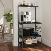 Behost Kitchen Bakers Rack Storage Shelf Microwave Cart Oven Stand Coffee Bar,Black