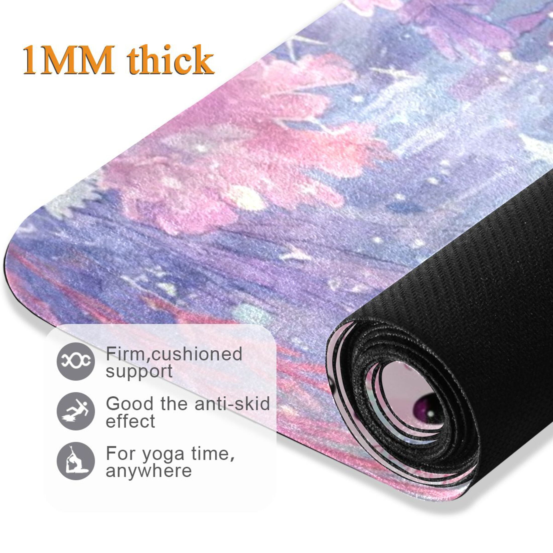 BZSMCE Yoga Mat Women Fitness Mat Pink Fish Waterworld Pattern