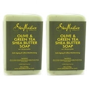 Shea Moisture Olive & Green Tea Shea Butter Soap-Anti Aging & Ultra Moisturizing - Pack of 2 8 oz 8 oz