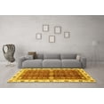 thumbnail image 3 of Ahgly Company Indoor Round Oriental Yellow Modern Area Rugs, 4' Round, 3 of 4